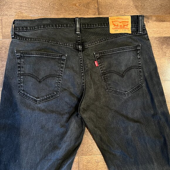 Levi’s 559 Relaxed Straight Jeans Black Denim Men’s W36 L34 Made in Colombia - Picture 6 of 8
